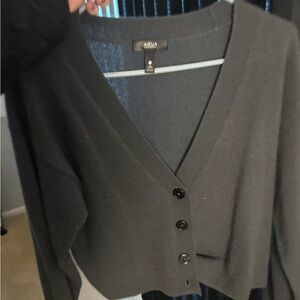 Aqua Charcoal Button-Up Cardigan